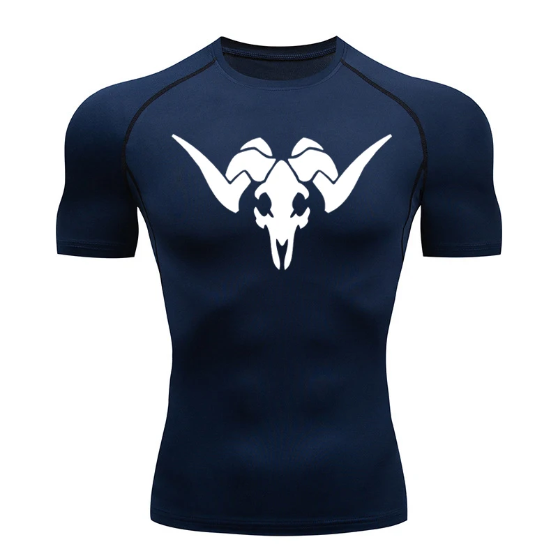 

Men's Sports Quick Dry Tshirt Anime Elements Compression Gym Tshirts Workout Fitness Undershirts Tops Tight Elastic Sportswear