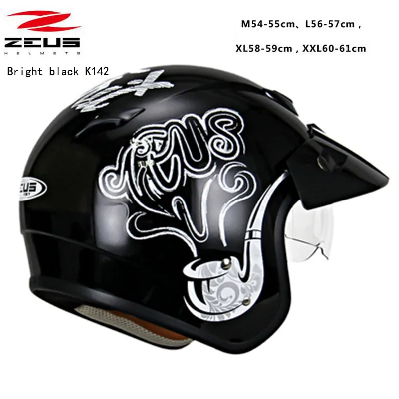 ZEUS Electric Men\'s Motorcycle Helmets Built-in lens Moto Accessories Retro Prince Motocross scooter Bicycle Helmet