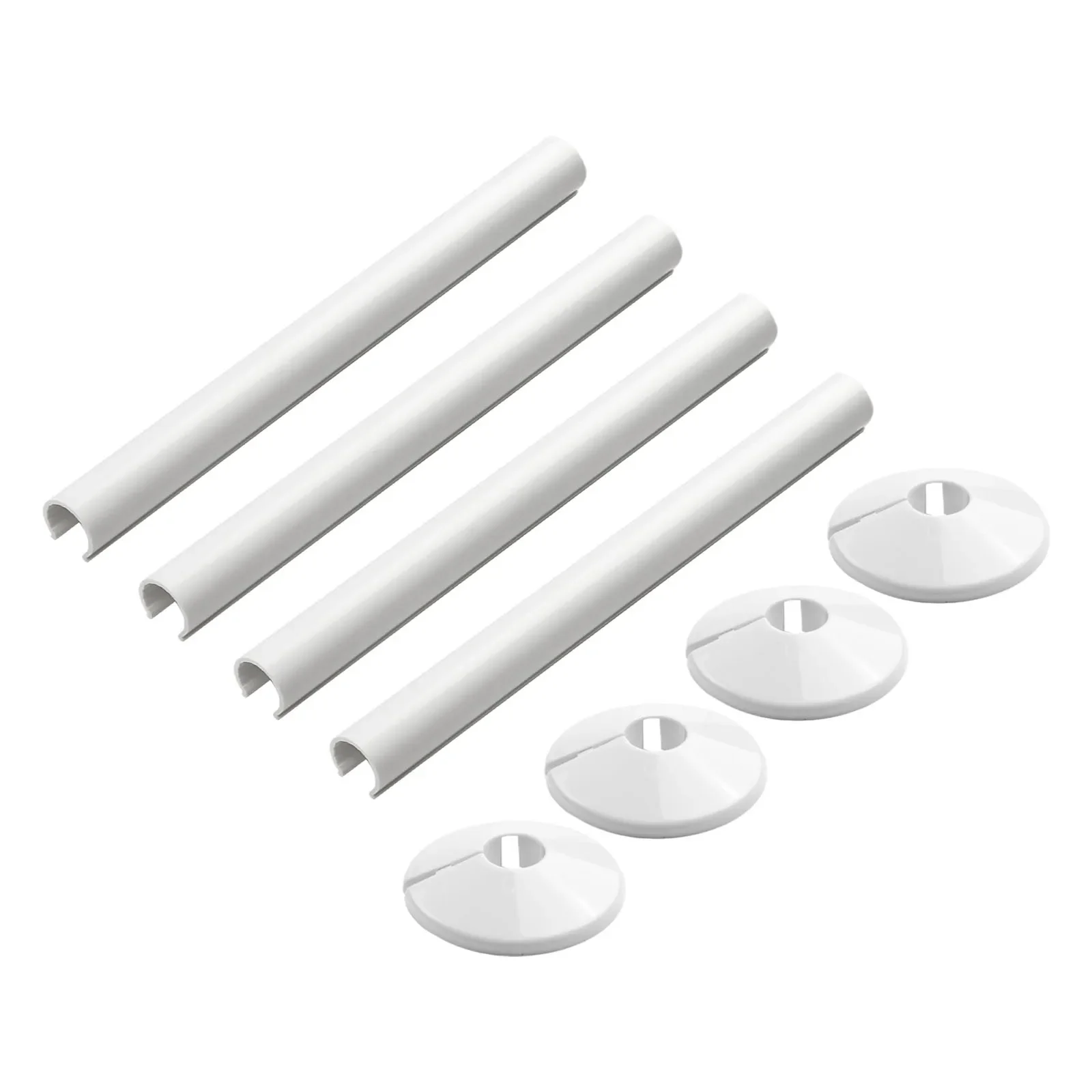 Set Of 8 Radiator Pipe Covers And Collars For 15mm Pipes Featuring Chrome Effect Sleeves To Mask Bathroom Radiator Pipes