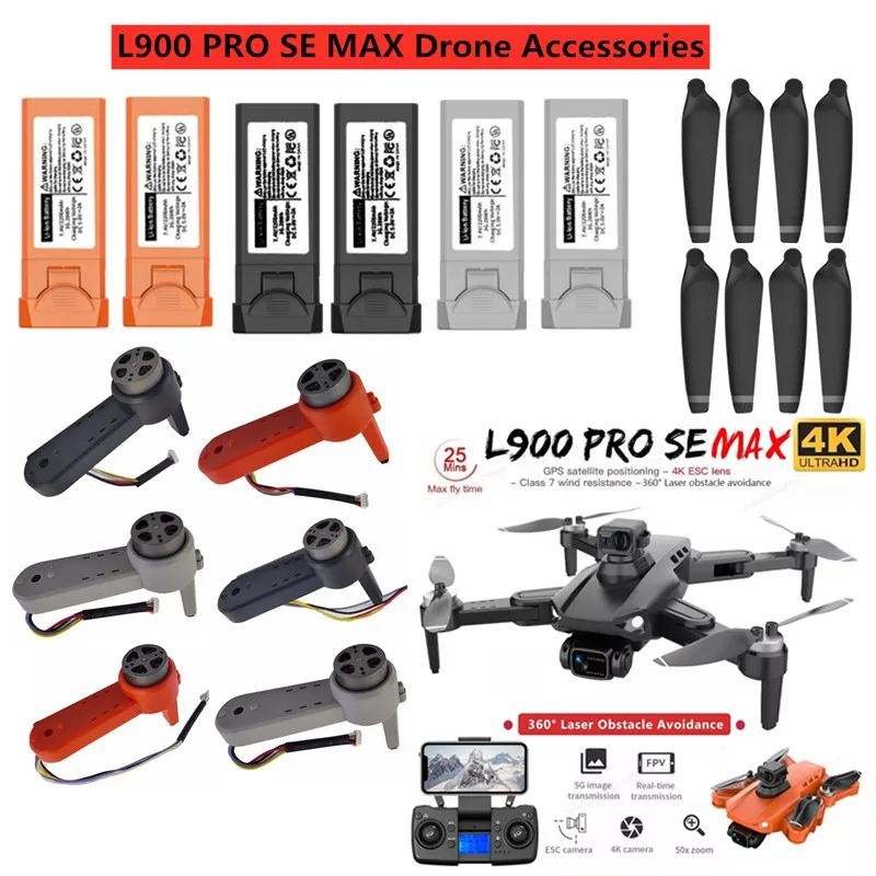 L900 SE MAX Drone Battery L900 Pro SE MAX Drone Spare Parts Propeller USB L900 Pro SE MAX Drone Obstacle Avoidance Parts Toy