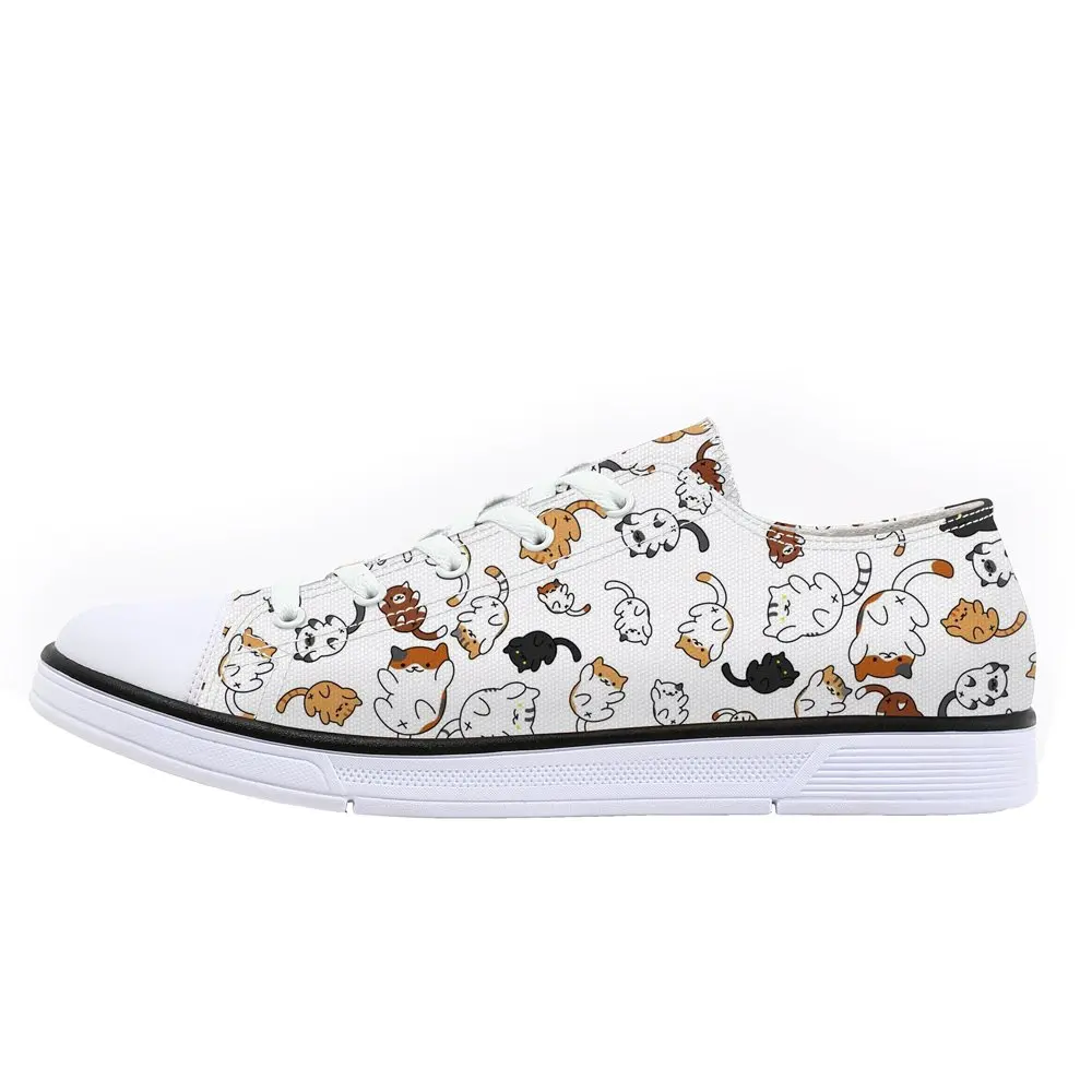 FIRST DANCE Shoes for Women 2019 Spring Shoes Animal Printed Cat Sneakers Shoes for Ladies Low Top Shoes Cute Dog Print Shoes