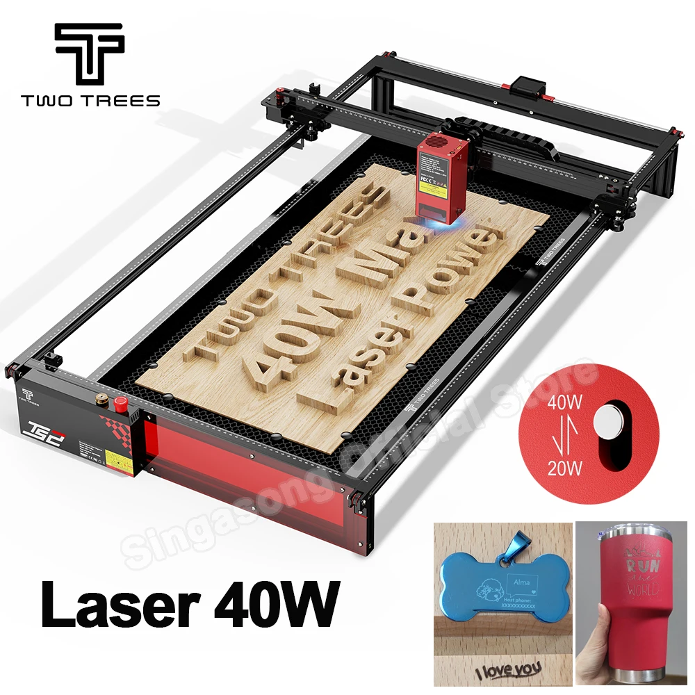 

Twotrees TS2-40W MAX Carving speed 6000mm/min Laser Engraver CNC Metal Laser Engraving Machine Laser Cutter Leather Wood Acrylic