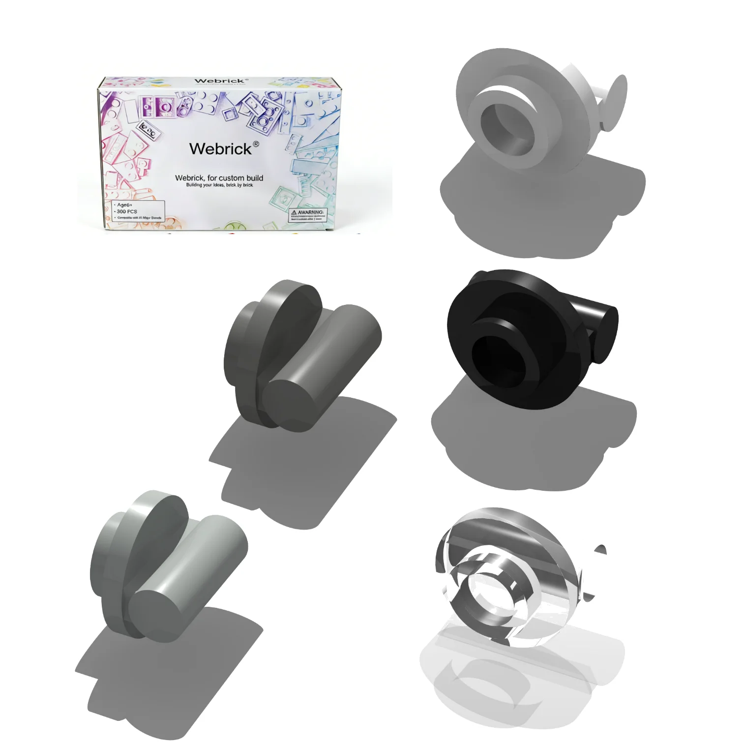 

100PCS 25893 Round 1x1 Plate With Bar Handle Building Blocks Set with Box，Parts Idea 100% Compatible Toys