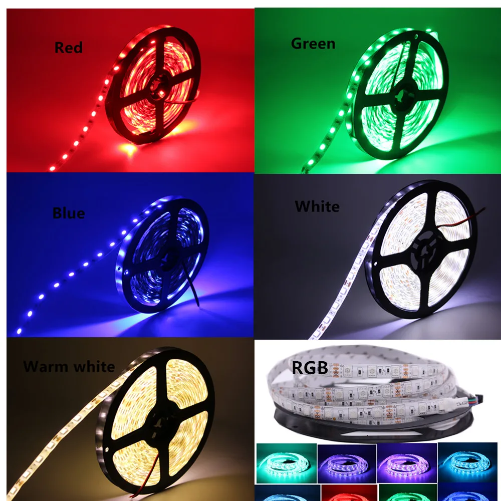 5m-20m 5050 RGBW Led Lights 4pin RGB Led Strip 5pin 4in1 RGBWW RGBCW Led Strip Light 6pin 5in1 RGBCCT Light Strip 12V Waterproof