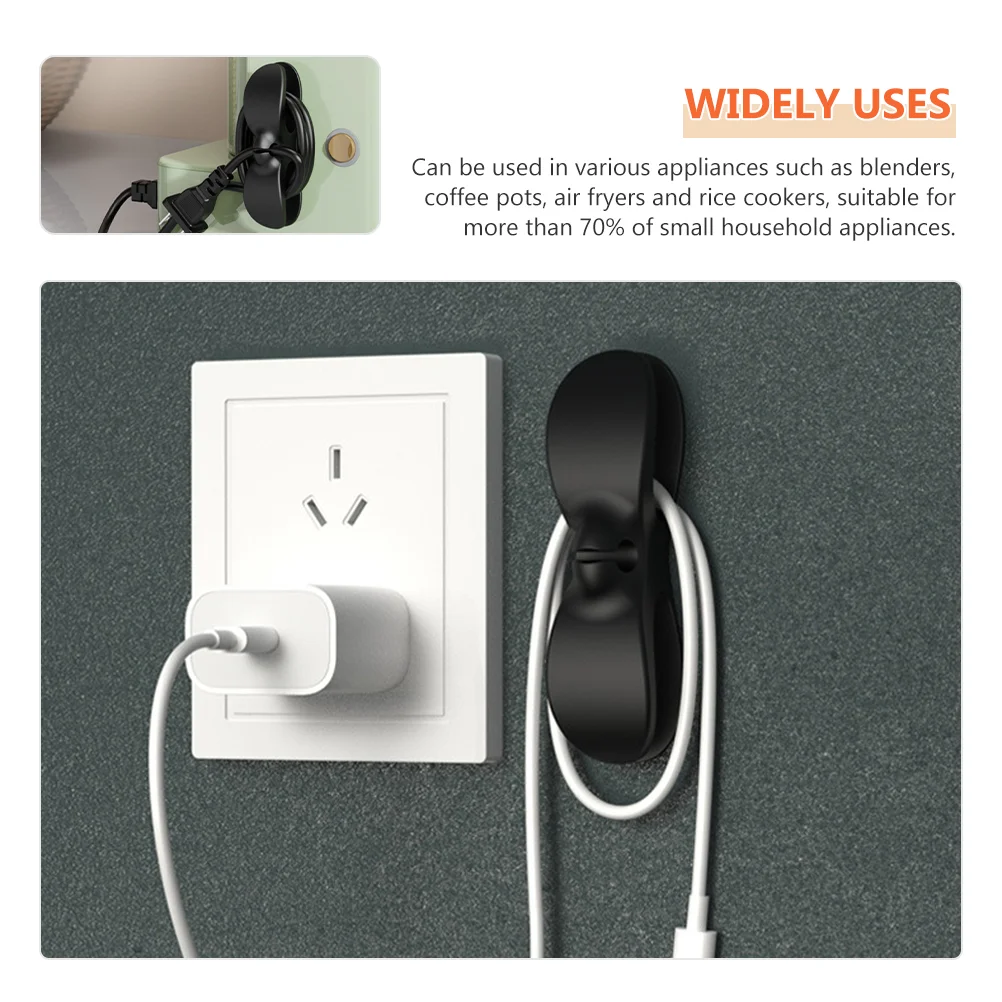 4 Pcs Plug Holder Cable Winder Pick up Organizer Cables Wire Bra Organization Adhesive and Chargers The Clips Electric Cord