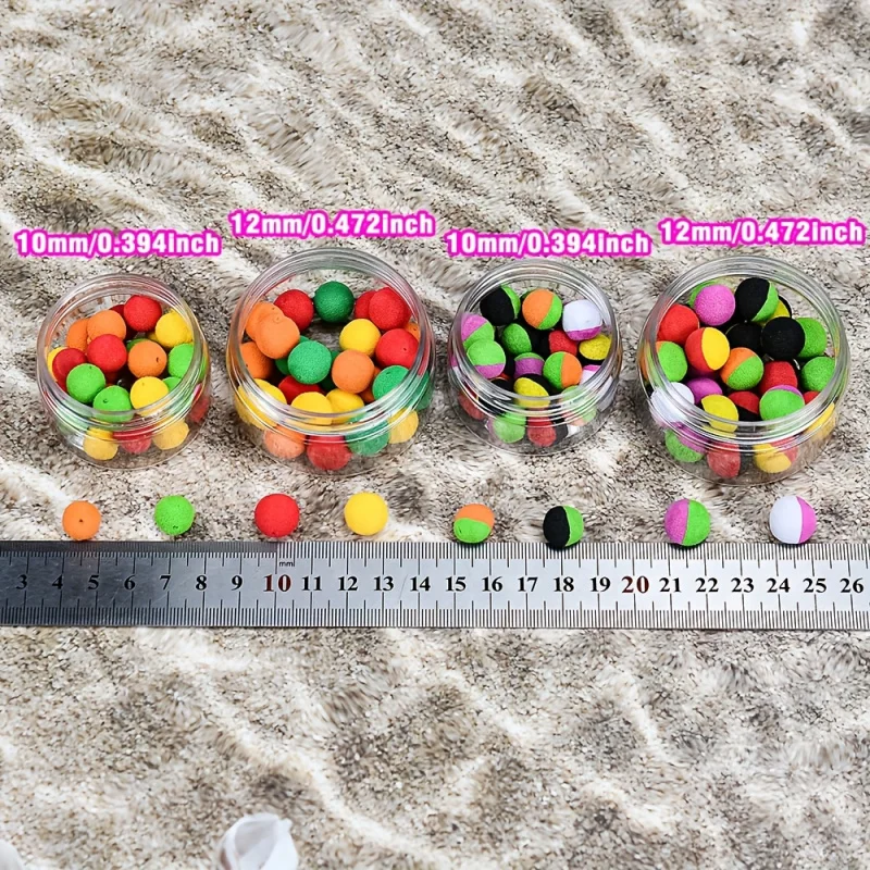 A Box of 28pcs of Mixed Color Floating Bait Beads for European Carp Fishing