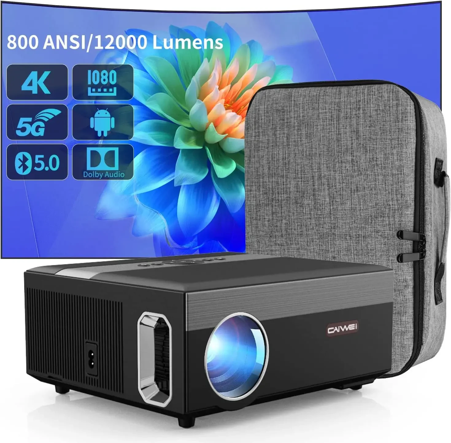 Factory Supply LED Smart TV Projector Youtube 4K 12000 lumens 1080P with Wifi and Bluetooth Projector