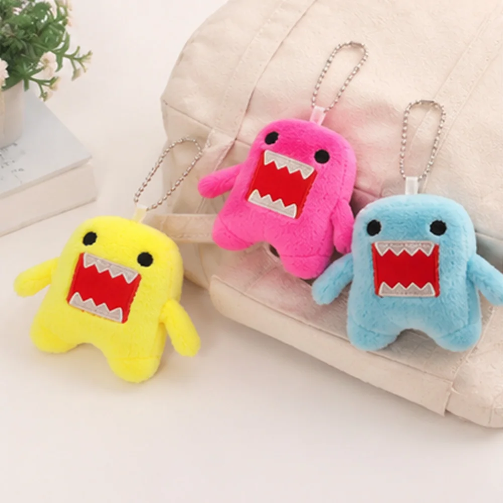 Super Cute 9cm Domo Kun Plush Keychain Red Yellow Blue 3 Colors Cute Bag Pendant
