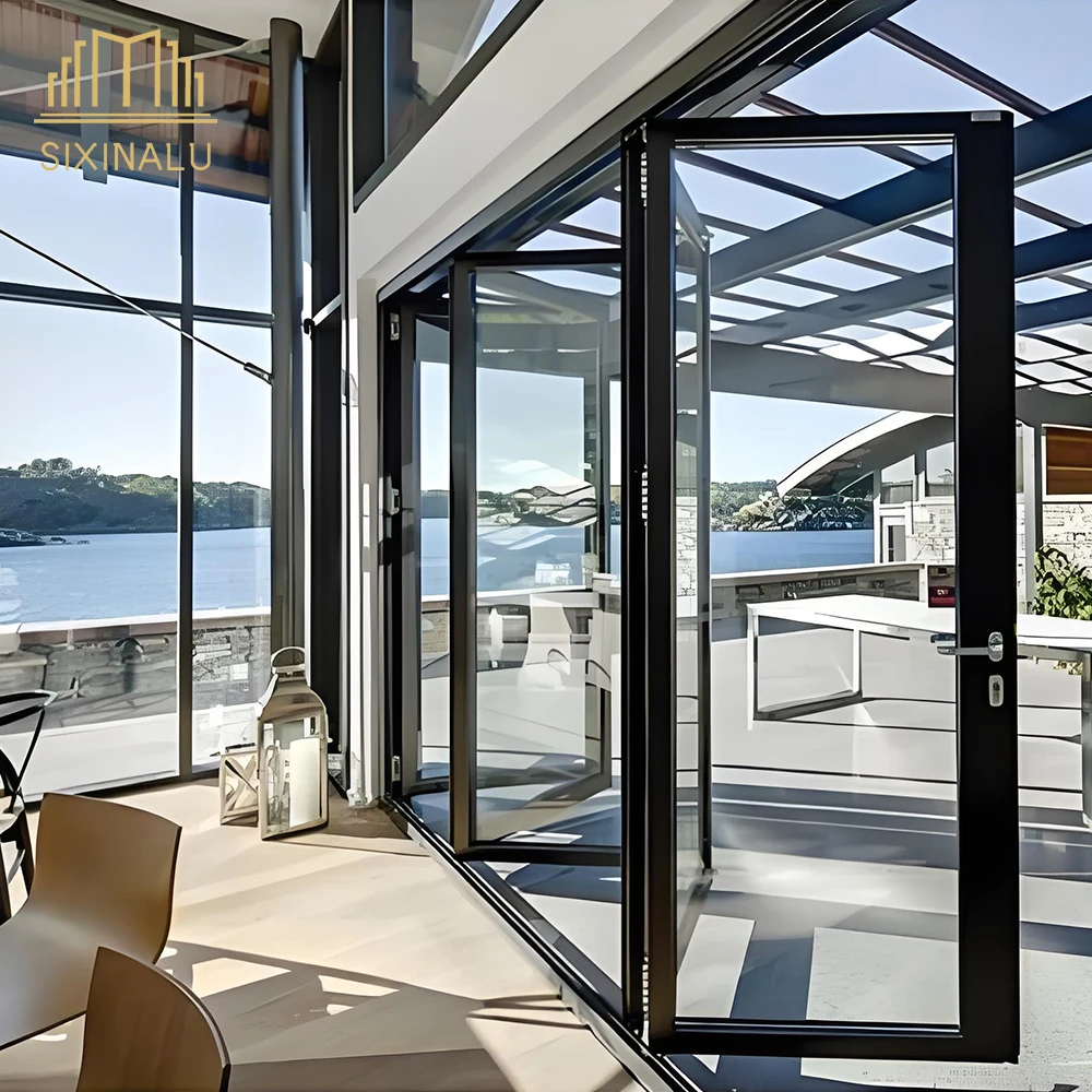 

Sixinalu Folding Door With Screen Interior Sliding Front Entry Accordion Doors Room Custom Home Decor Aluminum Double Glaszed