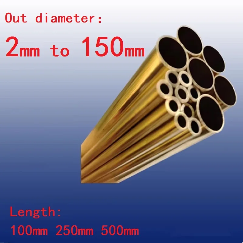 1PC Brass Tube Brass Alloy Pipe Straight Large Outer Diameter Length 100 250 500mm OD 2mm to 150 mm