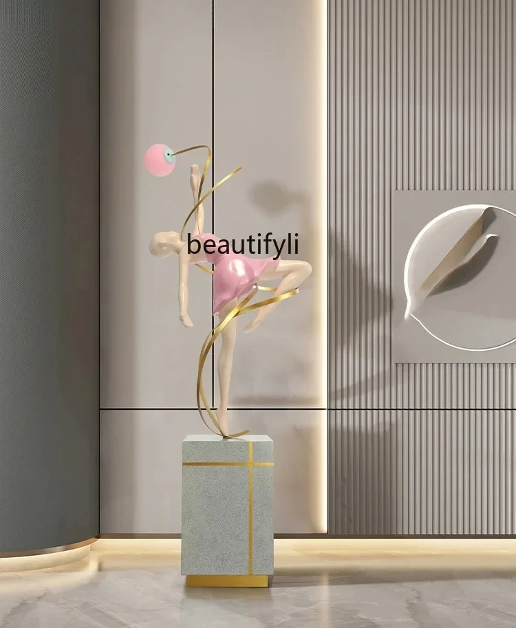 

Living room abstract figure ornament hotel aisle luminous lamp decoration art floor sculpture