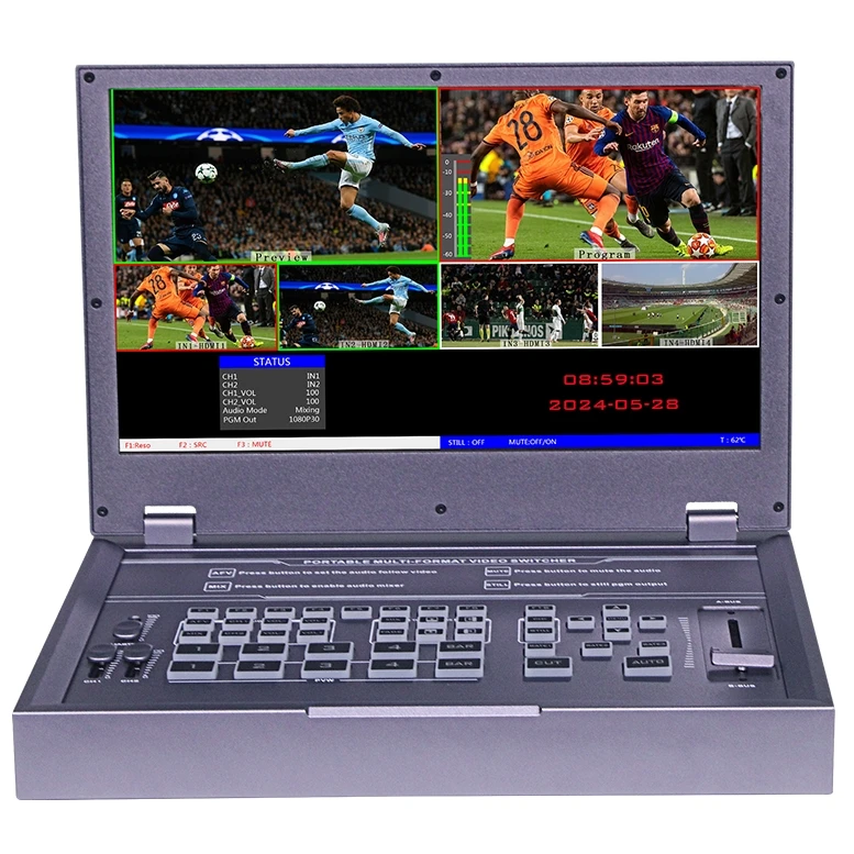 

HDS9125 5-Channel Video Switcher Supports 4 HDMI and 1 DP for HDMI Inputs for Live Video Broadcasting