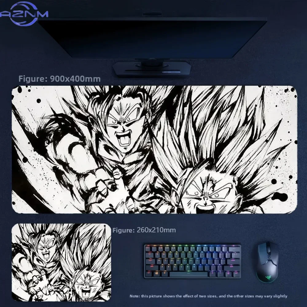 Anime Dragon Ball Kid Goku Retro Comic Style Large Mousepad Rubber Non-Slip Gaming Desk Mat Keyboard Pad for Home Office Decor
