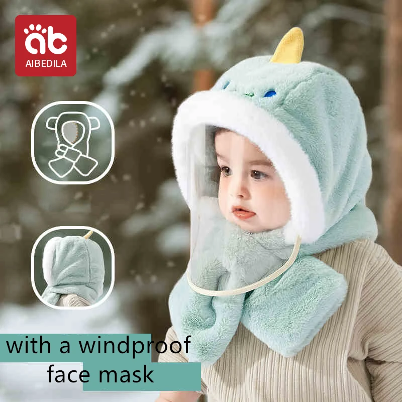 AIBEDILA Baby Hats Scarf Set Winter Toddler Polar Fleece Balaclavas Infant Cute Ear Protection Face Cap Boys Girls Warm Caps