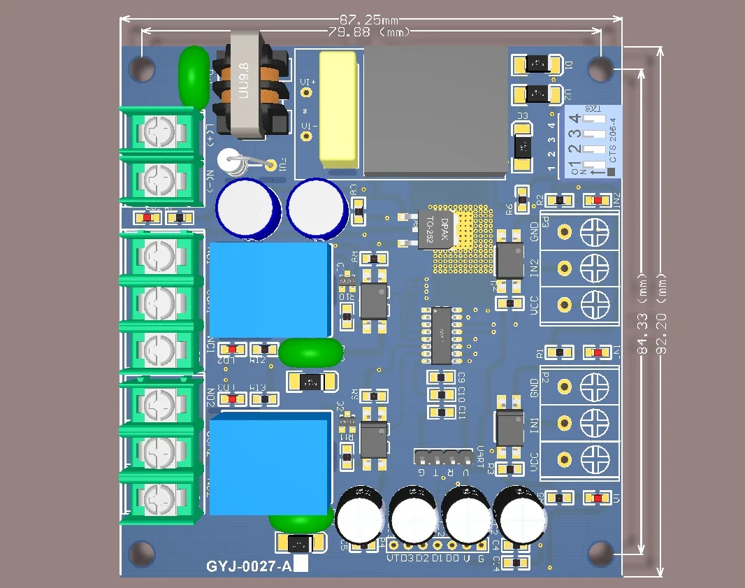 GYJ-0027-A المزدوج الاستشعار المدخلات مقارنة التحكم التتابع الإخراج مع جهاز التحكم عن بعد يمكن تطويرها للتحكم
