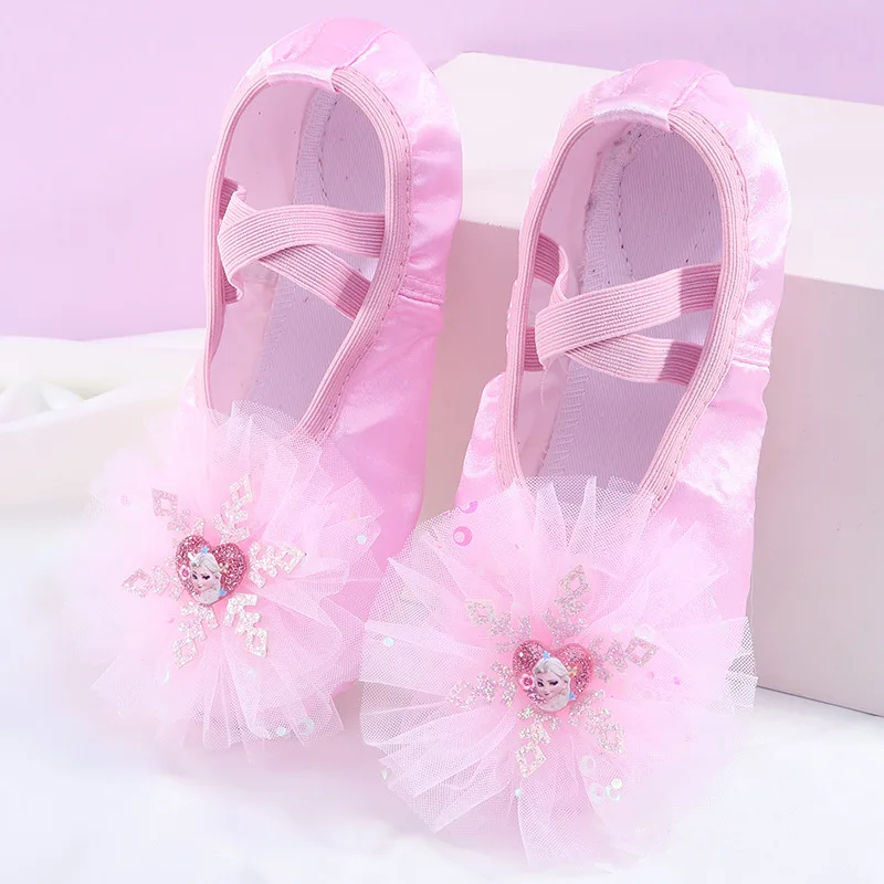 Dance Shoes for Children Women Soft Sole Blue Pink Dancing Shoe for Girls Princess Baby Children\'s Princess Ballerina Shoes