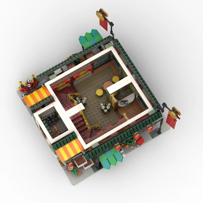 Stadt Street View Modell MOC Gebäude Ziegel Familie Sammeln Haus Modulare Technologie Geschenke Urlaub Montieren Kinder Spielzeug Anzug