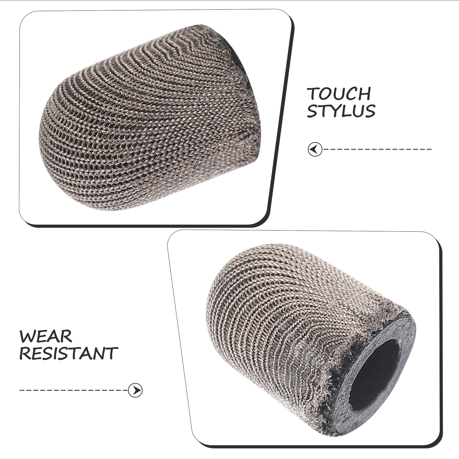 

10 pcs Conductive Cloth Tips 8 0mm x 10mm Touchscreen Stylus Pens Replacement Durable Silver Fiber Suitable for Writing Drawing