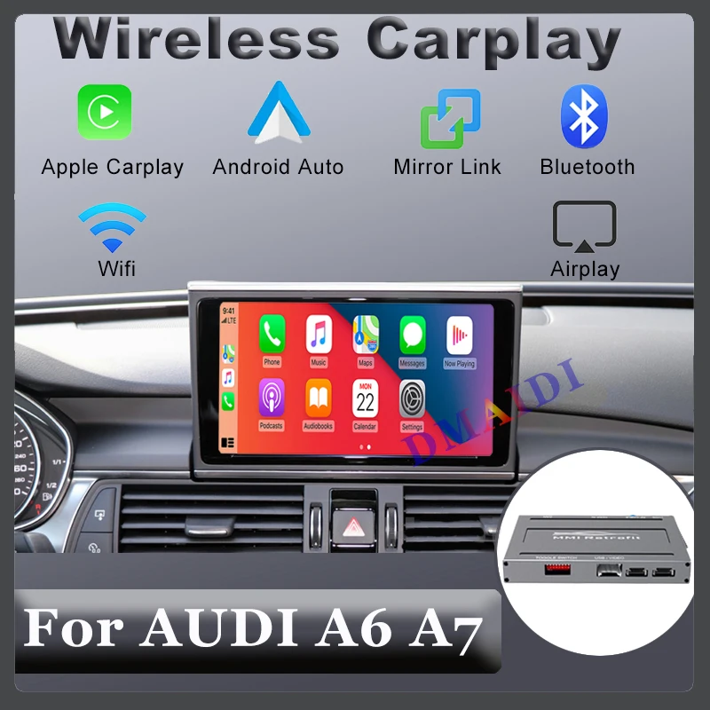 Car CarPlay Wireless Connection Decoder Box   Multimedia Original Screen Update For AUDI A6 A7 MMI System