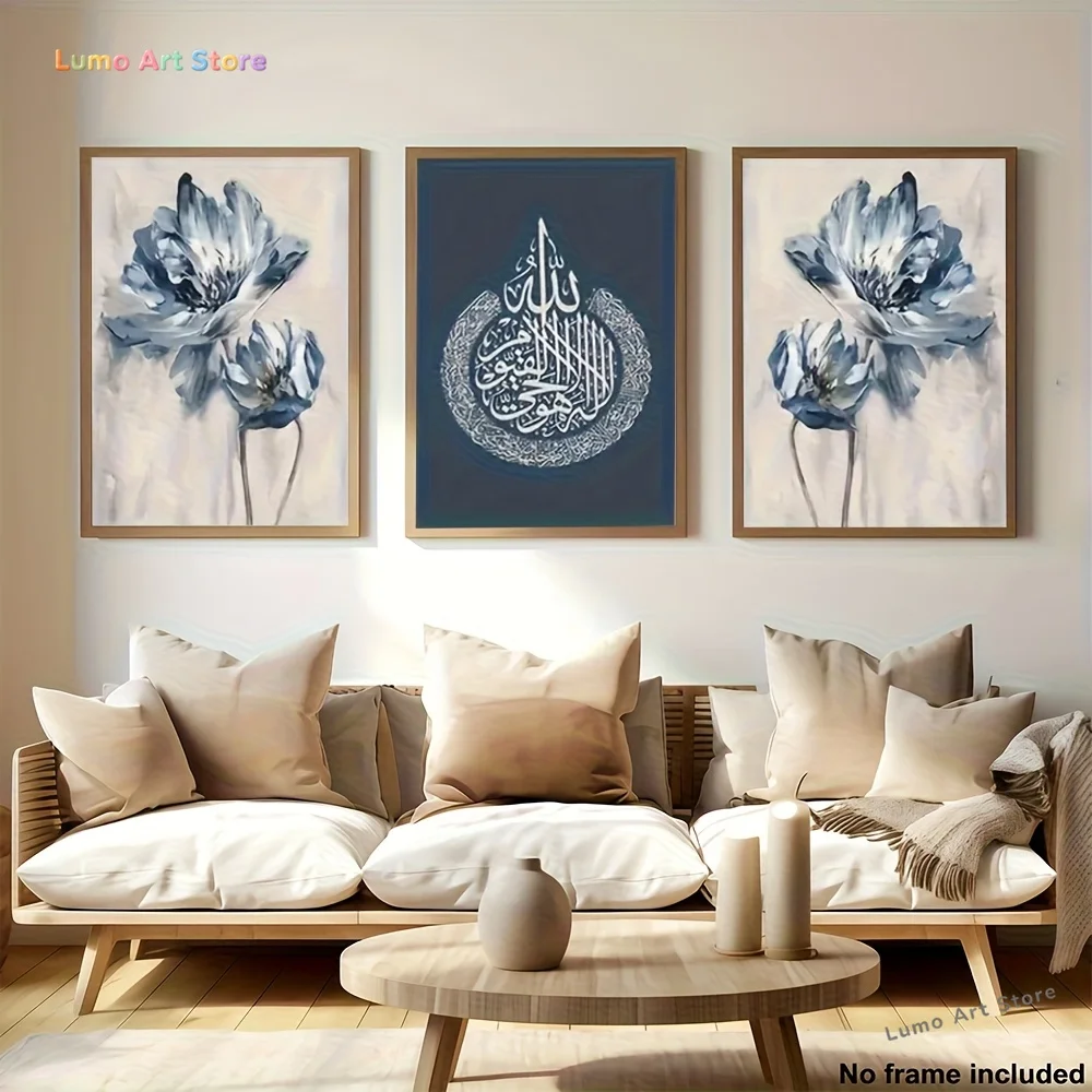 2D Flat, 3pcs Set, 2D Frameless Canvas Art, 3-Panel Living Room Decorative Painting, 3pcs Frameless Canvas Posters,