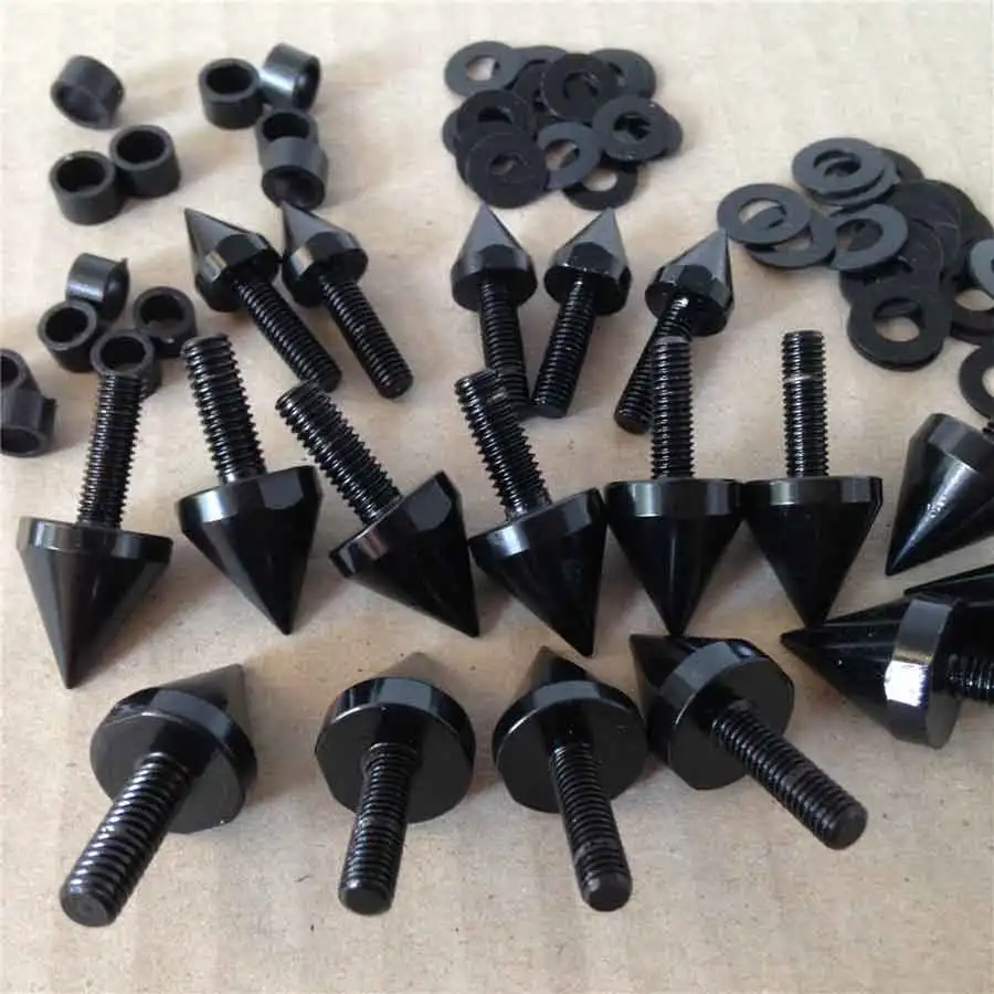 

Motorcycle Fairing Spike Screw Bolts Kit fit For Kawasak Ninja ZX 10R 2004 ZX10R 2005 Aluminum Accessories Black / Silver