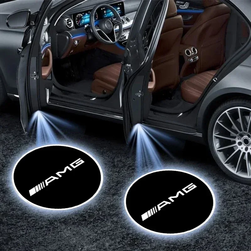 Светодиодный проектор, автомобильный дверной знак с затемнением, аксессуары для Mercedes Benz AMG W204 W203 W212 W211 W124 W210 GLC GLE E CLA