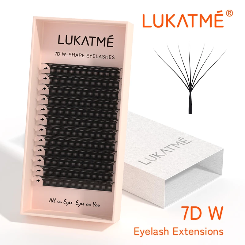 

LUKATME 7D 8D Eyelash Extensions Double Tips 3D 4D 5D W Shaped Lashes Premade Fluffy Eyelashes