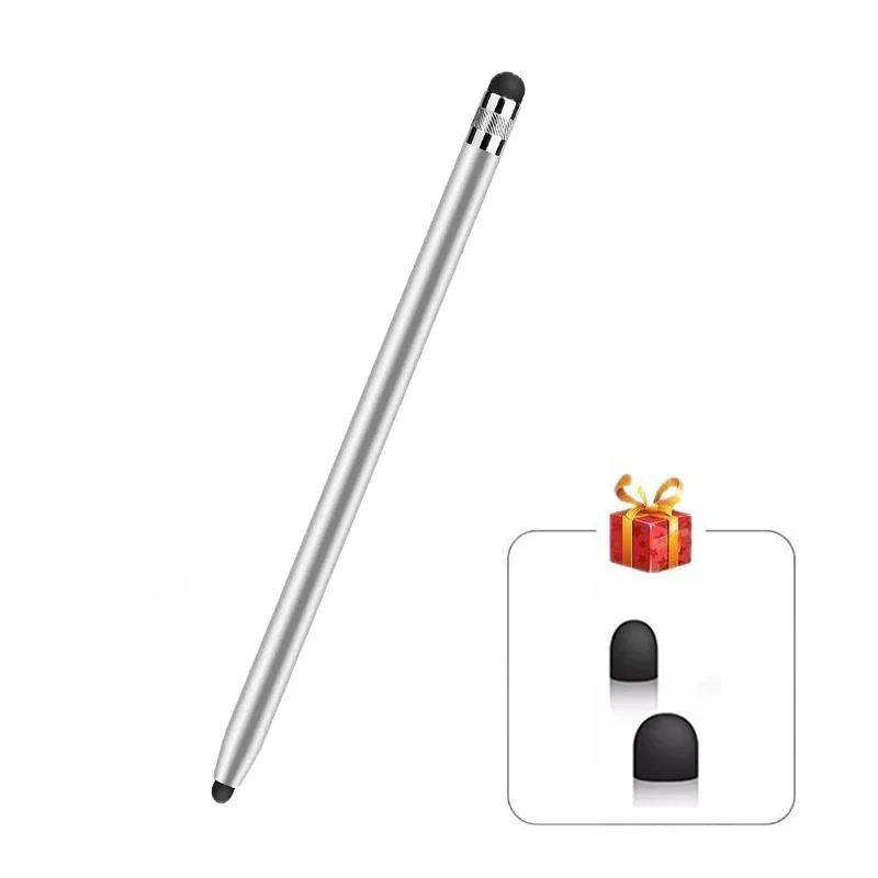 Touch Pen voor tablet Universele potlood Capacitieve stylus Dubbele dubbele siliconen kop voor iPad Android Smart Phone