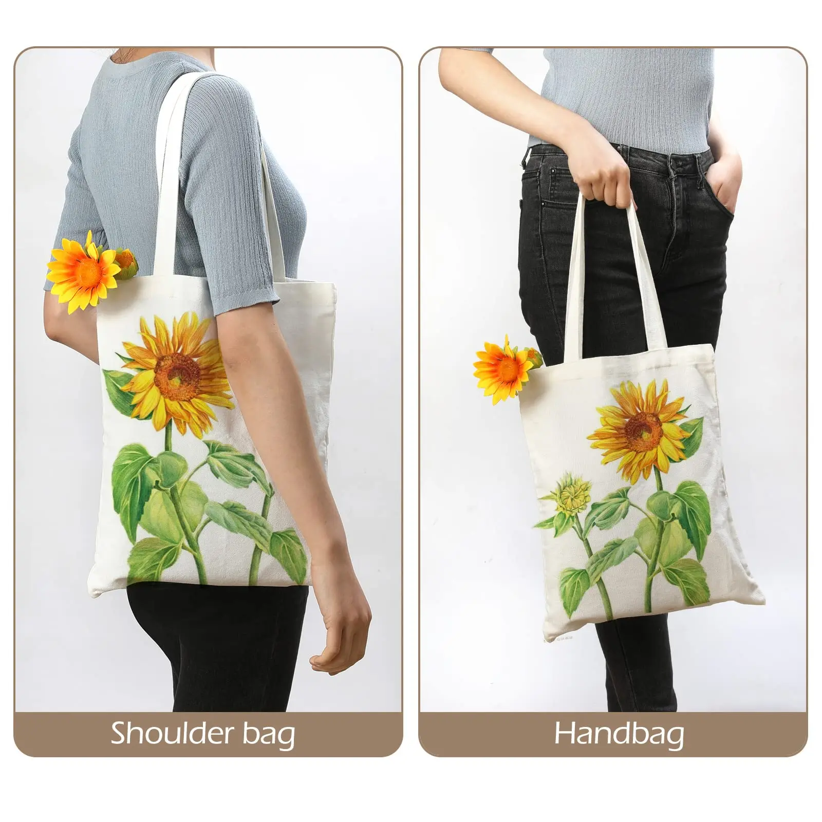 1Pcs Sublimation Canvas Tote Bags Blank Tote Bags Screen Printing Reusable Washable Bags DIY Crafting White