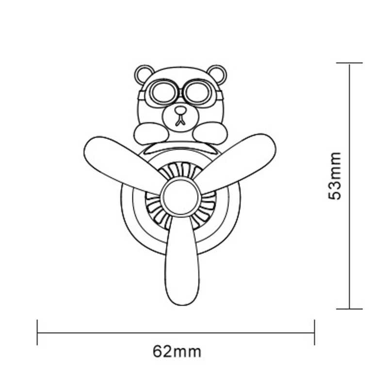 Odświeżacz powietrza do samochodu aromaterapeutyczne śmigło obrotowe wylot powietrza zapachowy niedźwiedź akcesoria samochodowe