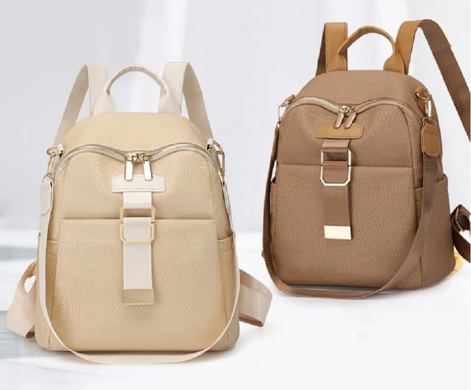 

2026 New Women's Fashion Soft Leather Travel Backpacks Double Zipper Large Capacity Shoulder Bags Totes Crossbody Bag Schoolbag