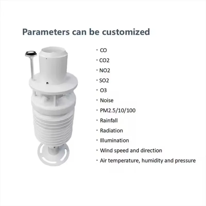 Compact 6-in-1 Ultrasonic Air Temperature Wind Direction Rainfall Solar Power Weather Station Mini Weather Converter Anemometer