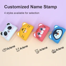 Customized Name Stamp Waterproof Toys Baby Student Clothing, Textiles, School Lunch Boxes Children Stamp Gifts Mini Cute kawayi