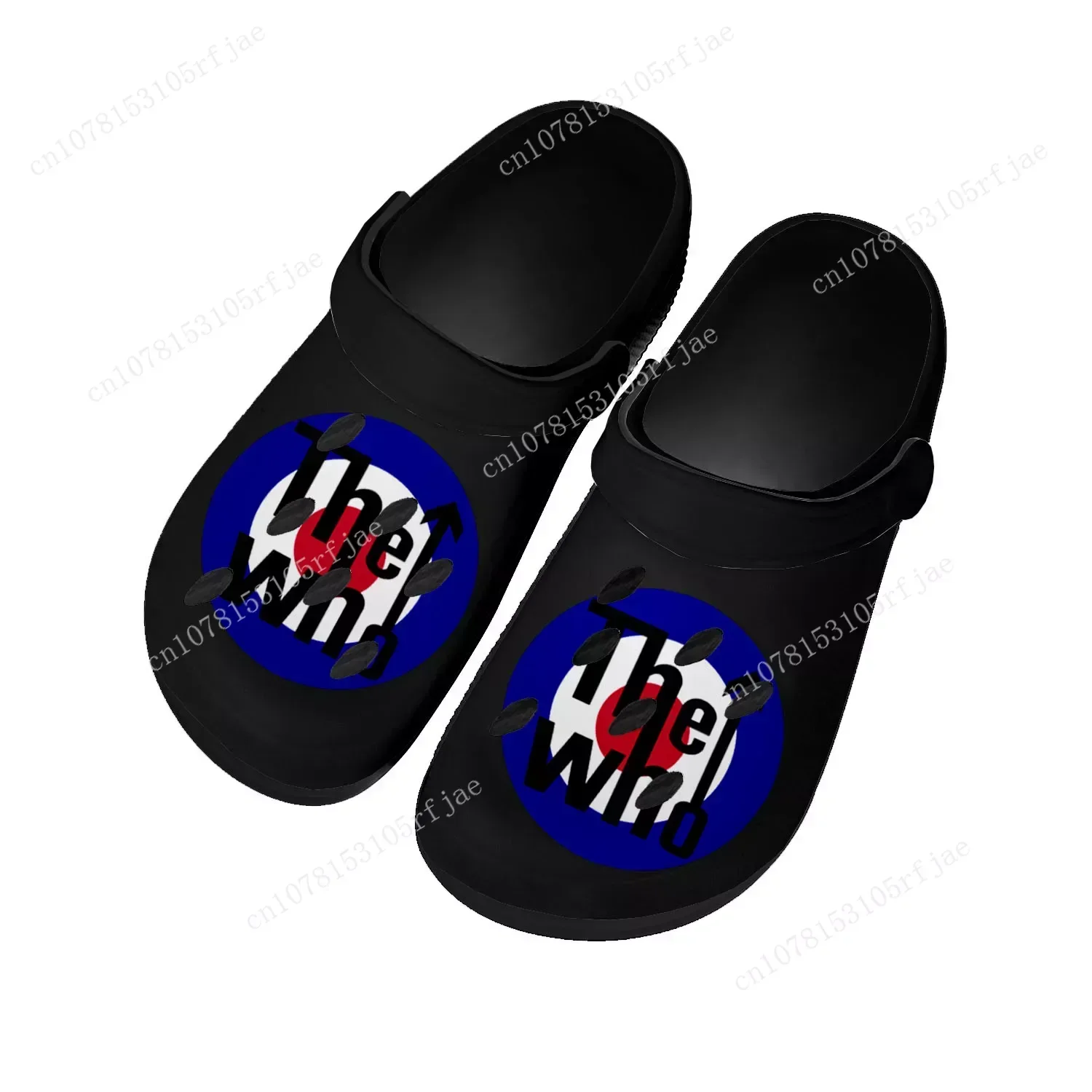 

The Who Pop Rock Band Home Clogs Custom Water Shoes Mens Womens Teenager Shoe Garden Clog Breathable Beach Hole Slippers Black