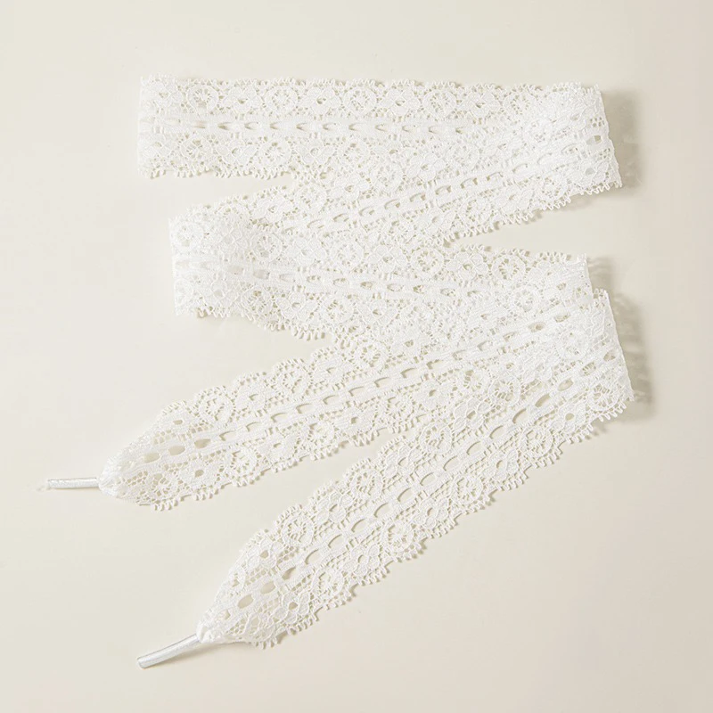 1 Paar Seiden-Spitzen-Schnürsenkel für Mädchen, bunte flache Schnürsenkel, weiß, schwarz, lässige Seil-Schnürsenkel für Schuhe, Zubehör, Breite 3 cm – Detail 14