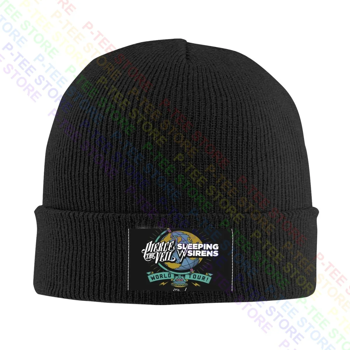 World Tour Pop Punk Pierce The Veil Sleeping With Sirens 2015 Knitted Beanie Hat Beanies Cap Print Classic