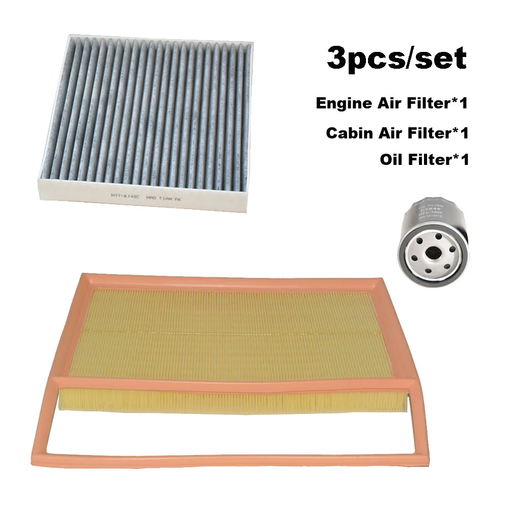 3pcs Filter Set For JETOUR T2 2023-2024 CHERY TRAVELER SQRF4J20 Gas Engine Parts Cabin A/C Fresh Air Oil Filter Accessories