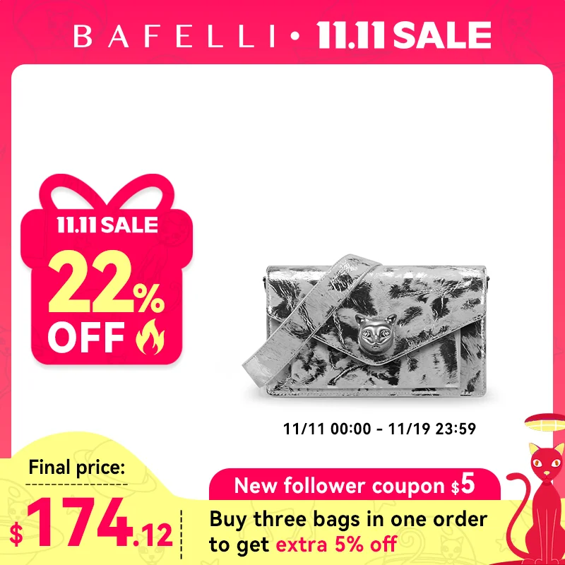 

BAFELLI 2025 ЖЕНСКАЯ СУМКА МОДНЫЙ ТРЕНД РОСКОШНЫЙ БРЕНДОВЫЙ КОЖАНЫЙ ЦЕПОК КРЕСТВИЯ СУМКА CAT НОВЫЙ СТИЛЬ ОРИГИНАЛЬНЫЕ СУМКИ ДИЗАЙНЫ