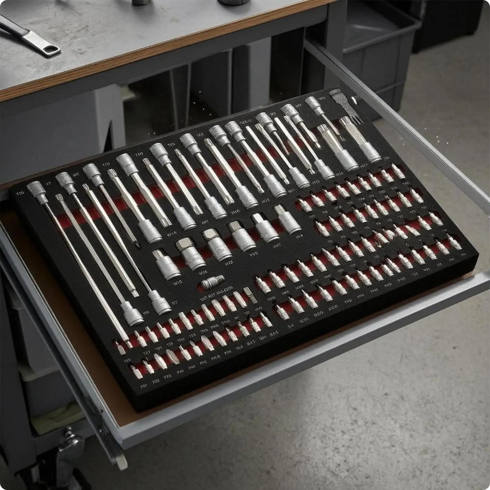 Automotive Repair Toolbox Socket Sets Tools with Hex Socket Wrench Set Ratchet Adapter and Box Wrench Socket for Garage