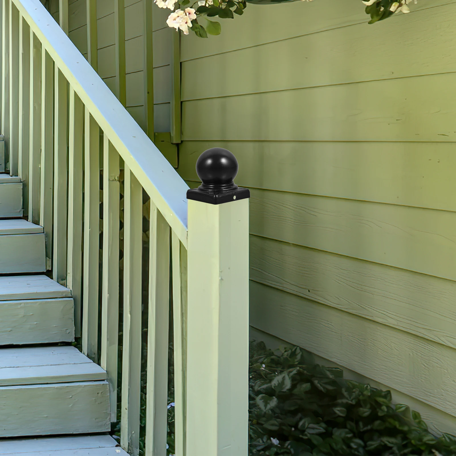 

Iron Pillar Capitals Fence Finials Post Caps for Railing Black Wrought Iron Classic Design Durable Stable Outdoor Gate