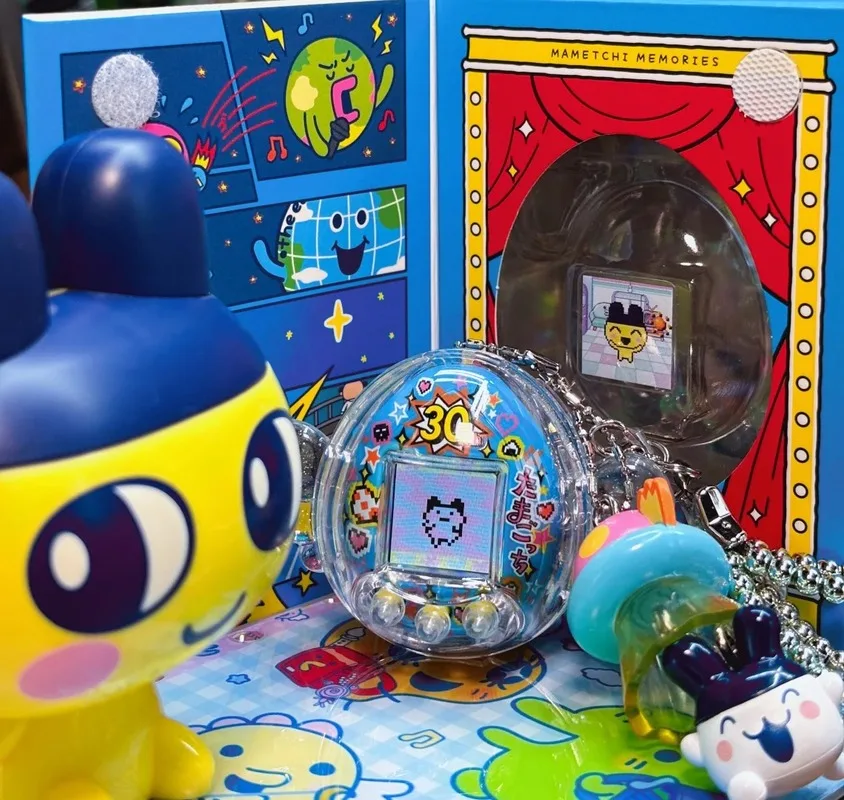 PB Bandai Tamagotchi Nano - Mametchi Memories 30th Anniversary (Yellow / Blue)  Collectible Desktop Decor Gift