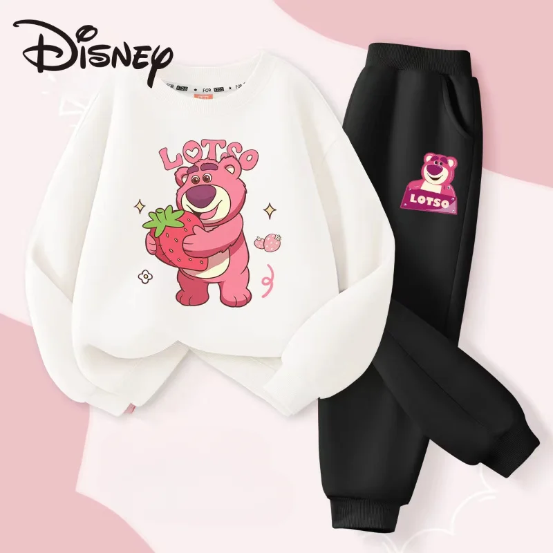 Jesienny zestaw ubrań dla dziewczynki i chłopca Dzieci Disney Lotso Bluza z nadrukiem Top i spodnie Buttom 2-częściowy garnitur Bawełniany dres