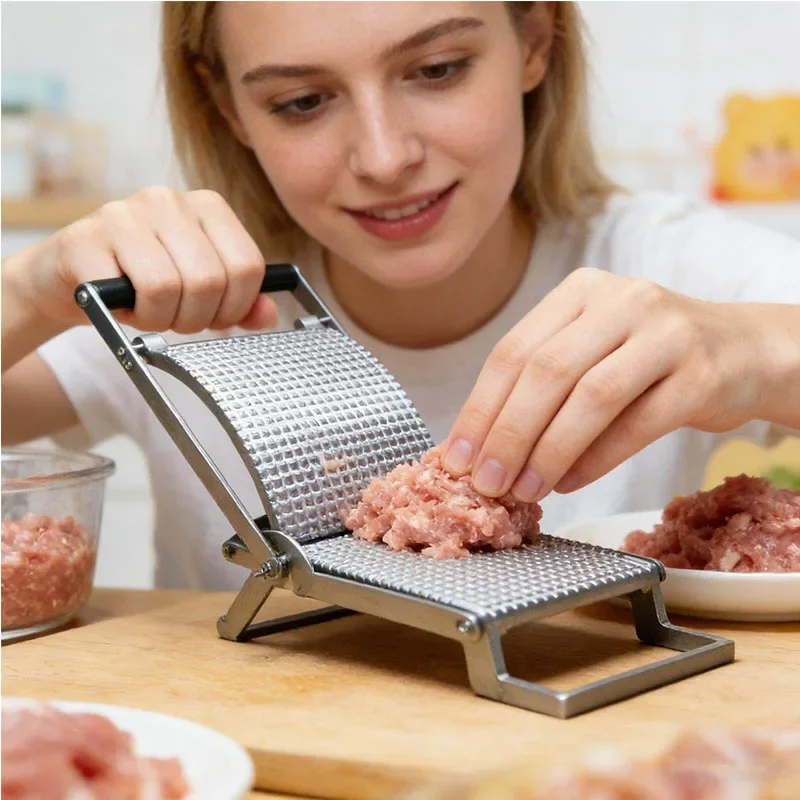 Stainless Steel Manual Meat Tenderizer Machine Steak Flatten Presser Beef Pork Meat Sheet Press Machine