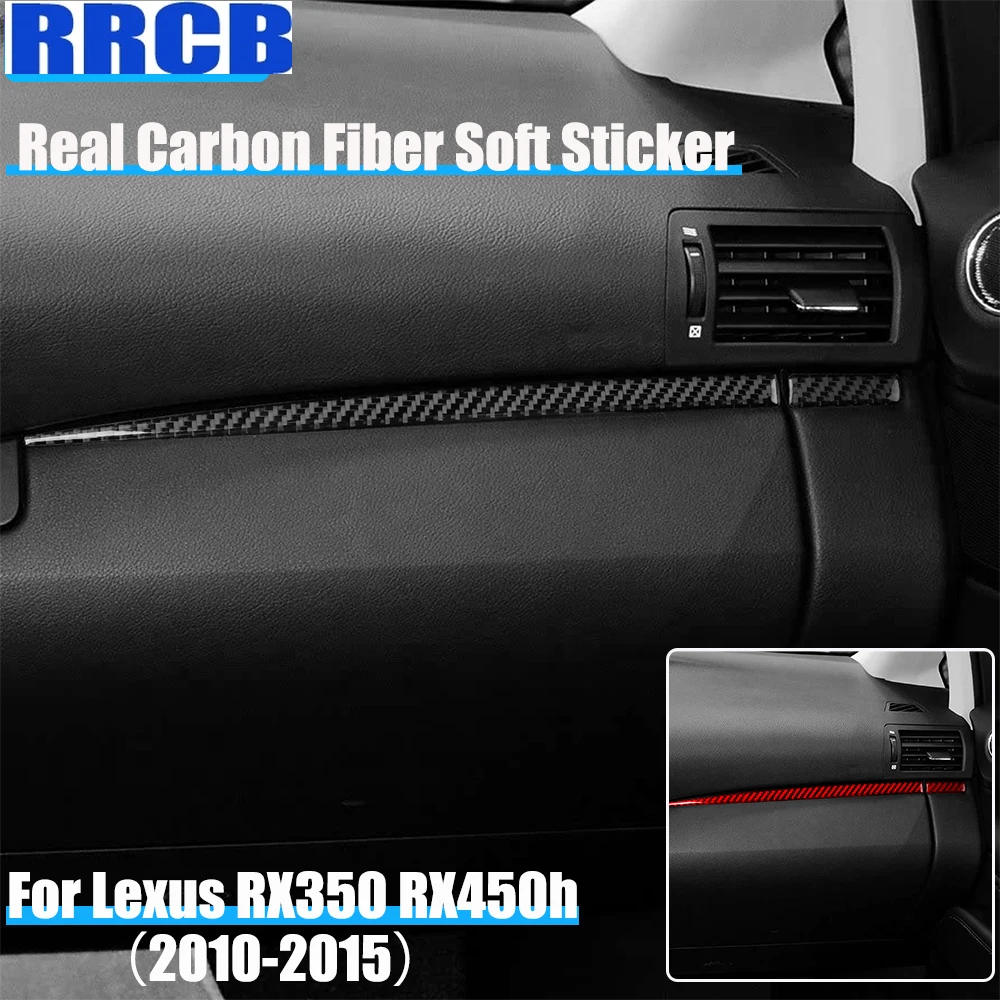 

Для Lexus RX350 RX450h 2012 2013 2014 2015 автомобильные аксессуары из настоящего углеродного волокна Co-pilot накладка на приборную панель мягкая наклейка