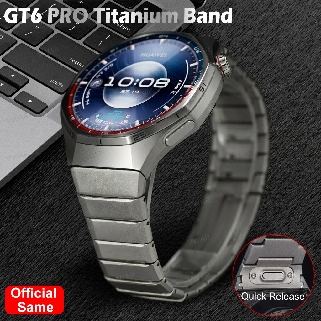 

Original No Gaps Titanium Strap For Huawei Watch GT6 Pro Metal Quick Release Metal Bracelet for Huawei Watch GT6Pro DLC coating