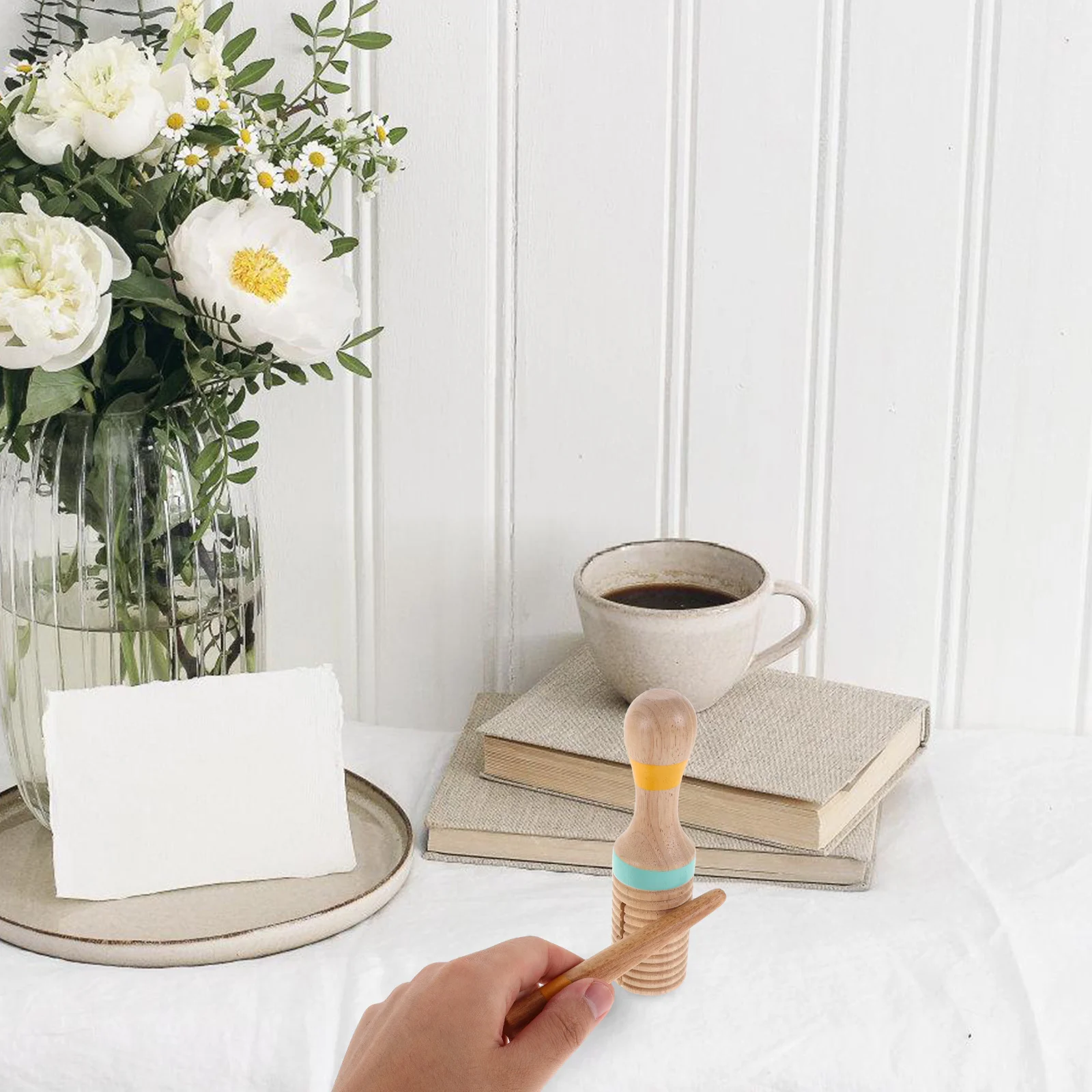 

Wooden Guiro Percussion Instrument for Kids Music Learning Early Childhood Education Rhythm Development Hand Eye Coordination