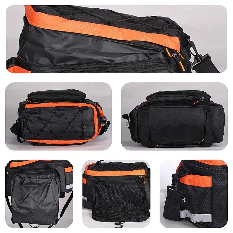 B-SOUL Bike Bag Waterproof Bicycle Backseat Trunk Bag Multi- Function Portable Pack Extendable Cycling Luggage Package