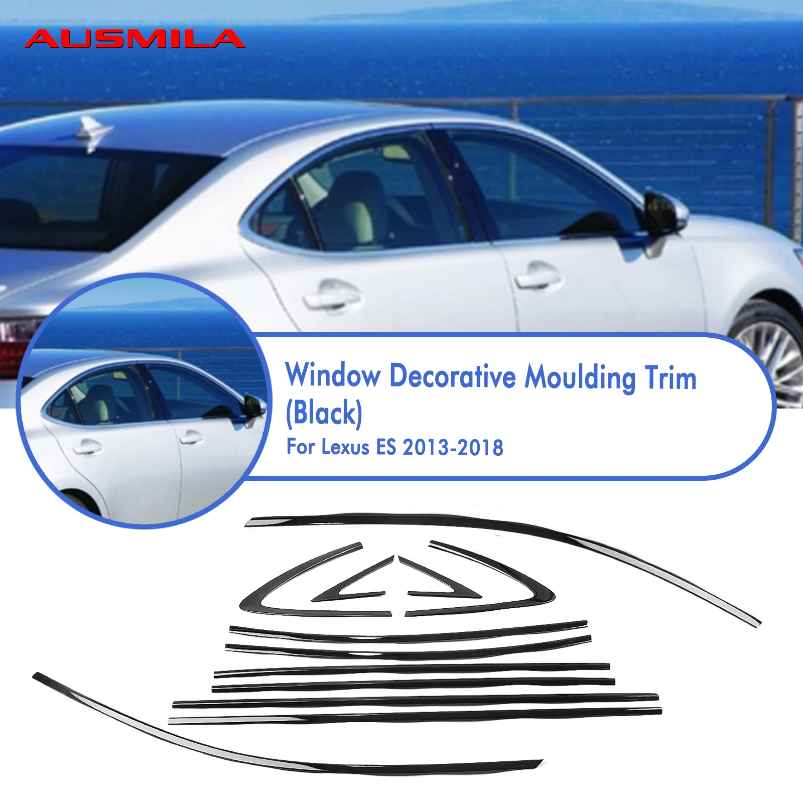 

Exterior Window Molding Strip Sill Weatherstrip Cover Trim For Lexus ES 2013-2018