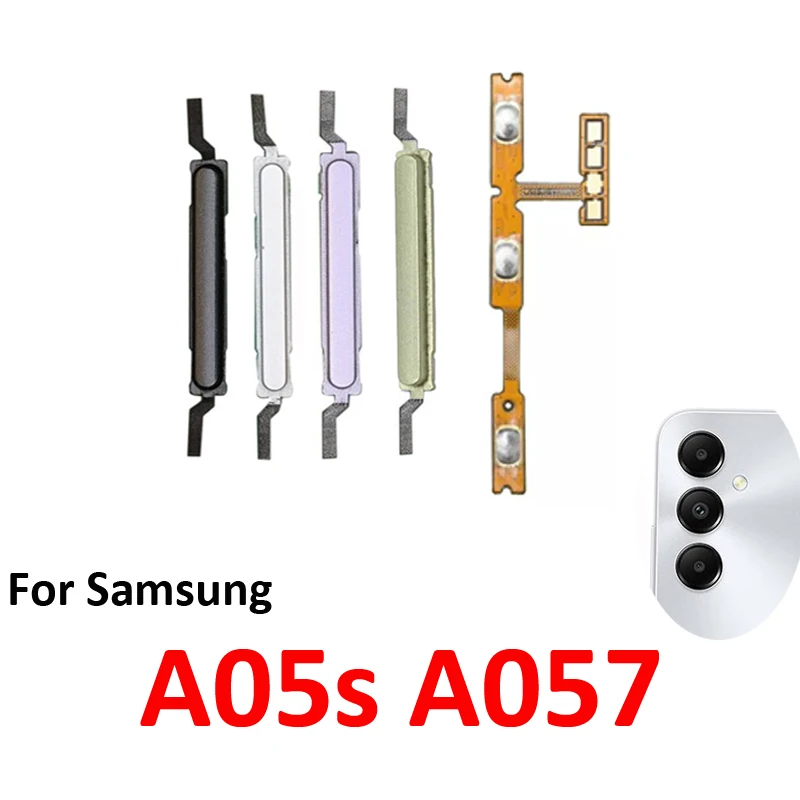 For Samsung Galaxy A05s A057 Phone Volume Button Up Down External Key Internal On Off Power Flex Cable Replacement Parts Black