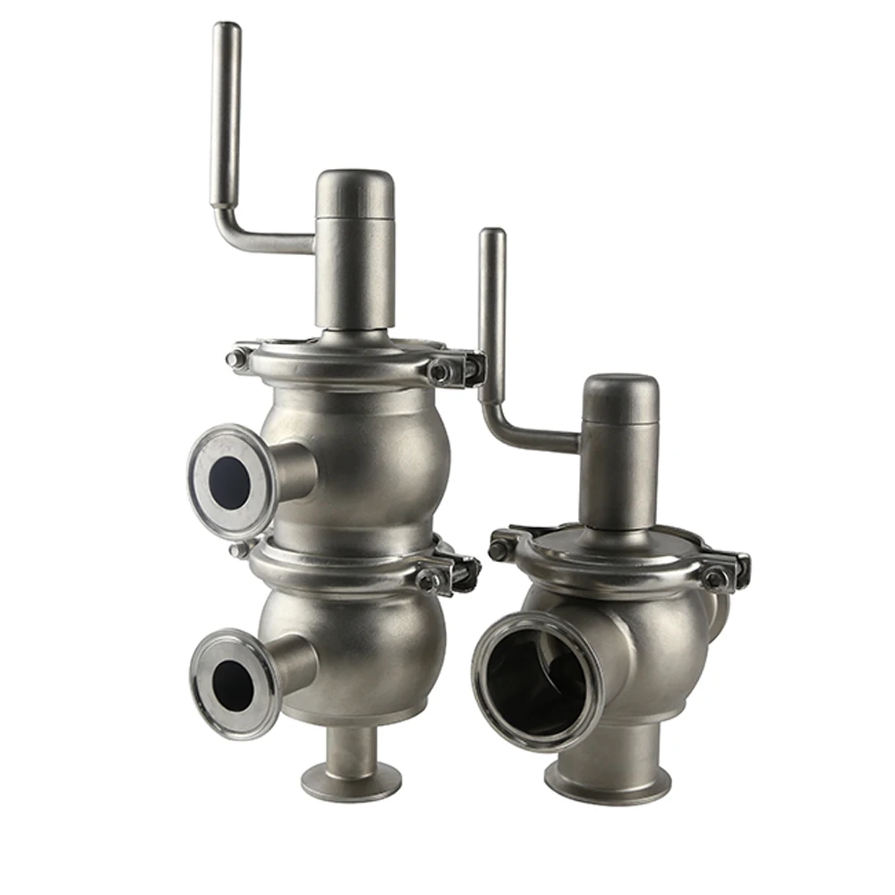 Stainless Steel Sanitary Hygienic Single Double Seat Shut off Shutoff and Divert Valve